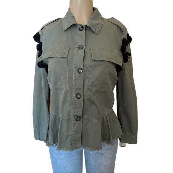 Zara army green embroidered jacket - Picture 3 of 12